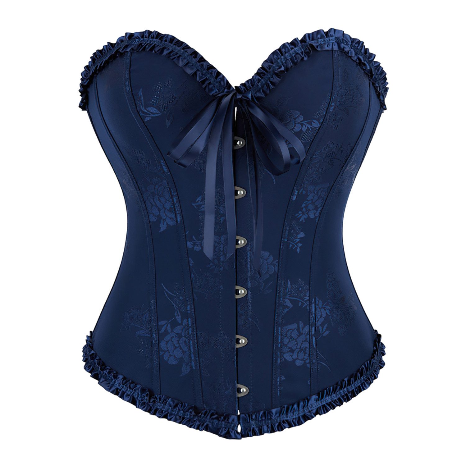 Refttenw Corsage Damen-Korsett Vintage Jacquard Bustiers Schnür-Korsett Gothic Формирующие талию Dessous