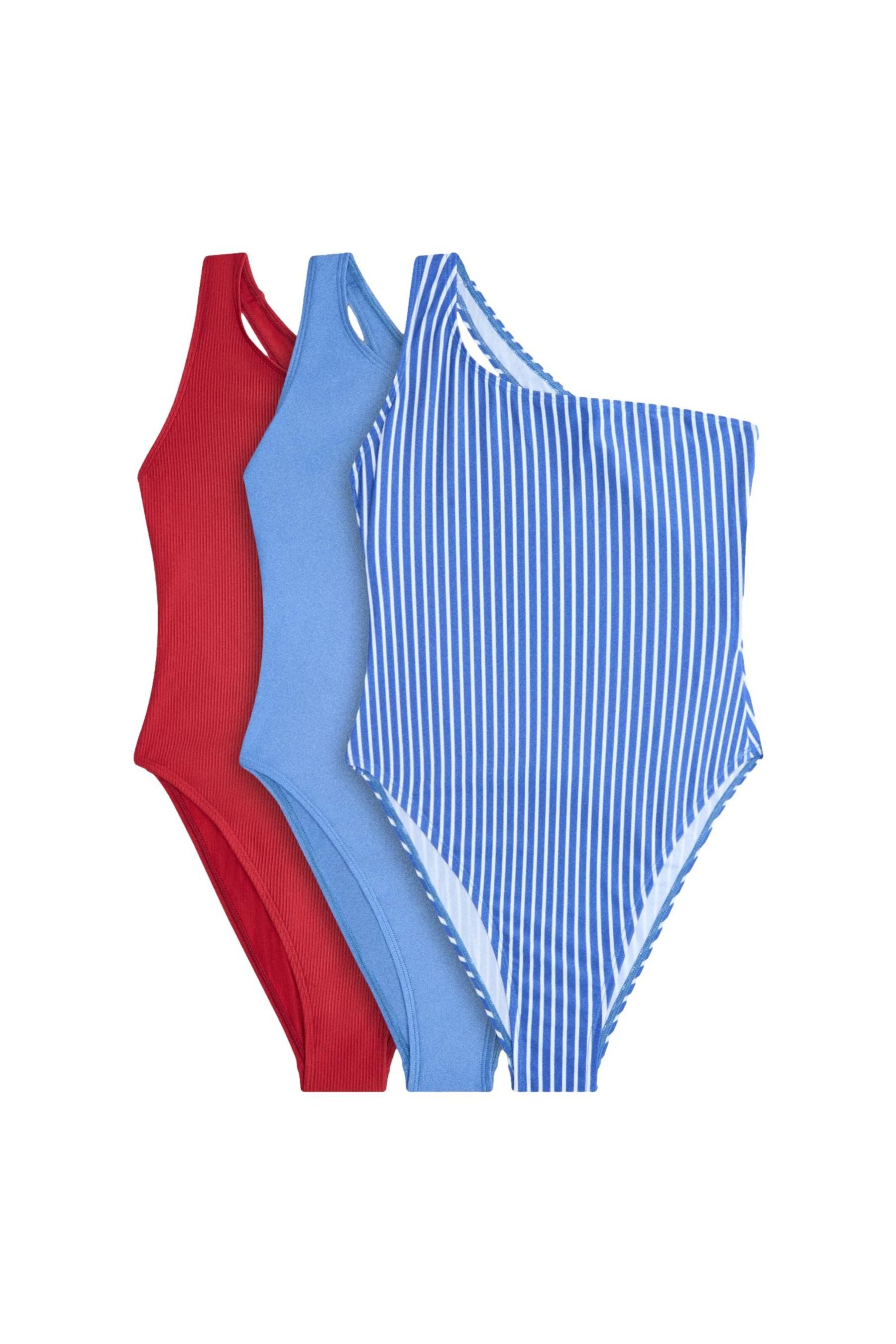 The Set Badeanzug The Set One-Shoulder-Badeanzug, 3er-Pack (3-St)