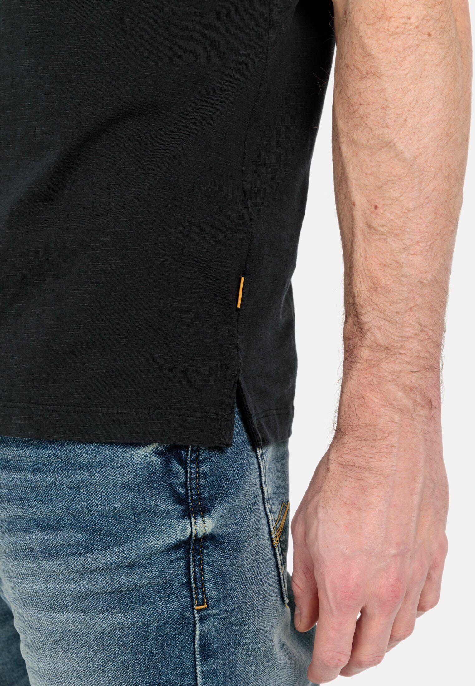 camel active Henleyshirt aus reiner Baumwolle Kurzarm Henley