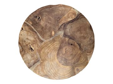 FaHome Couchtisch Runder Couchtisch aus Holz und Metall: Modernes Design (60cm Durchmesser), Beistelltisch Modern