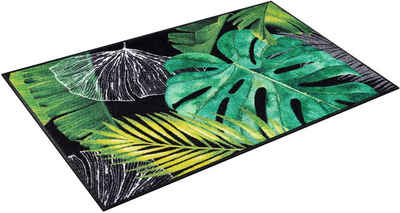 Teppich »Neoflora«, wash+dry by Kleen-Tex, rechteckig, Höhe 7 mm, Motiv Blätter Monstera, rutschhemmend, In- und Outdoor geeignet, waschbar