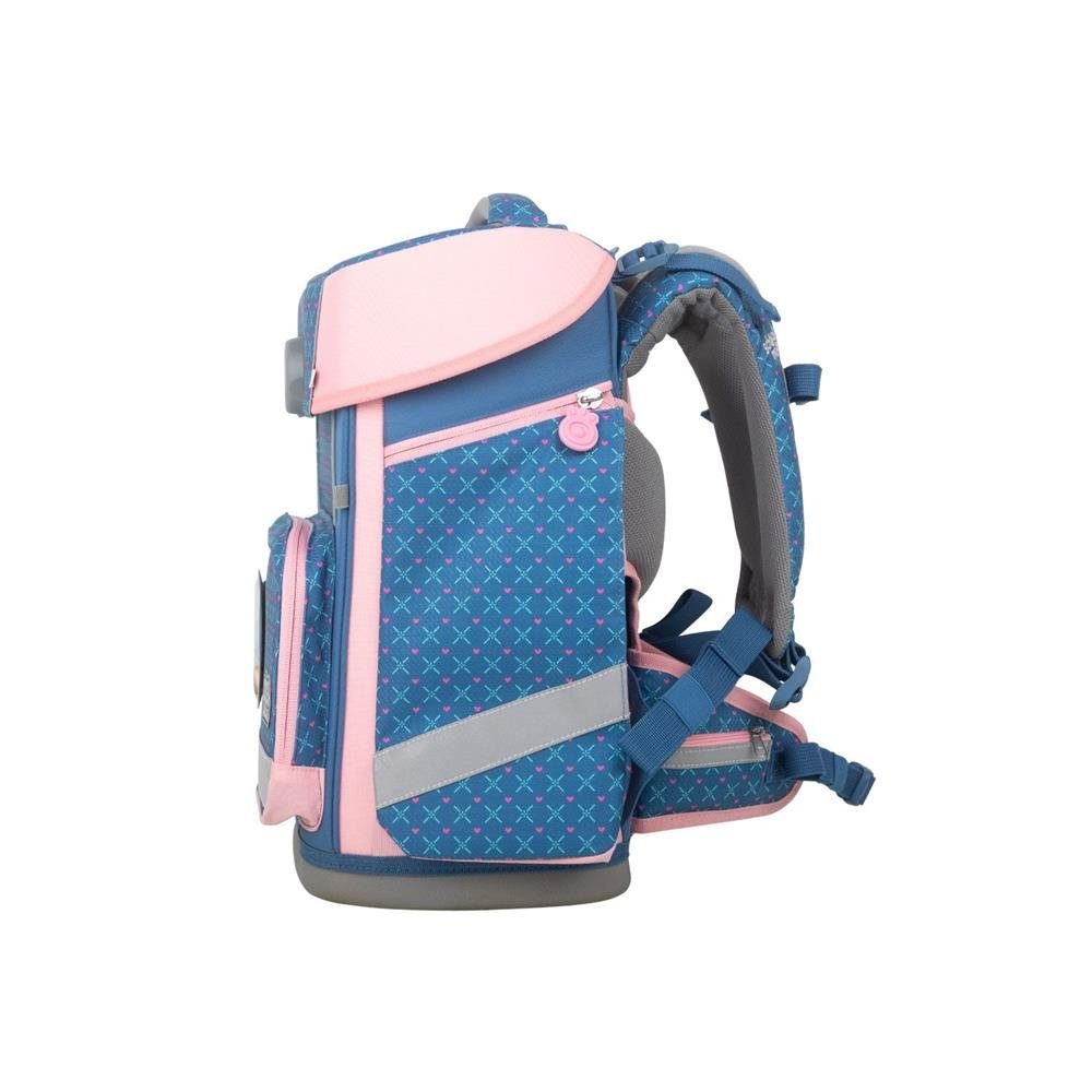 SCHOOL-MOOD® Schulranzen Champion Maxx (Set, 7-tlg., mit Turnbeutel, Etui, Schlamperrolle, Brustbeutel, Brotdose, Patchies), 21 Liter, für Grundschule