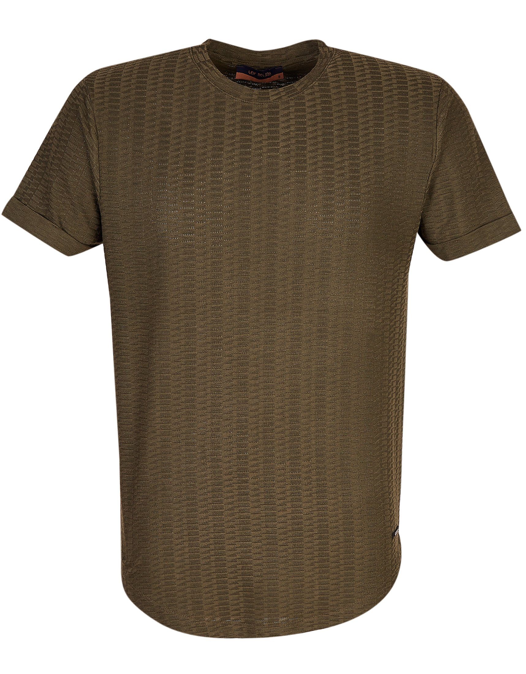 Rundhals Leif khaki T-Shirt normal Herren Nelson T-Shirt LN-55765