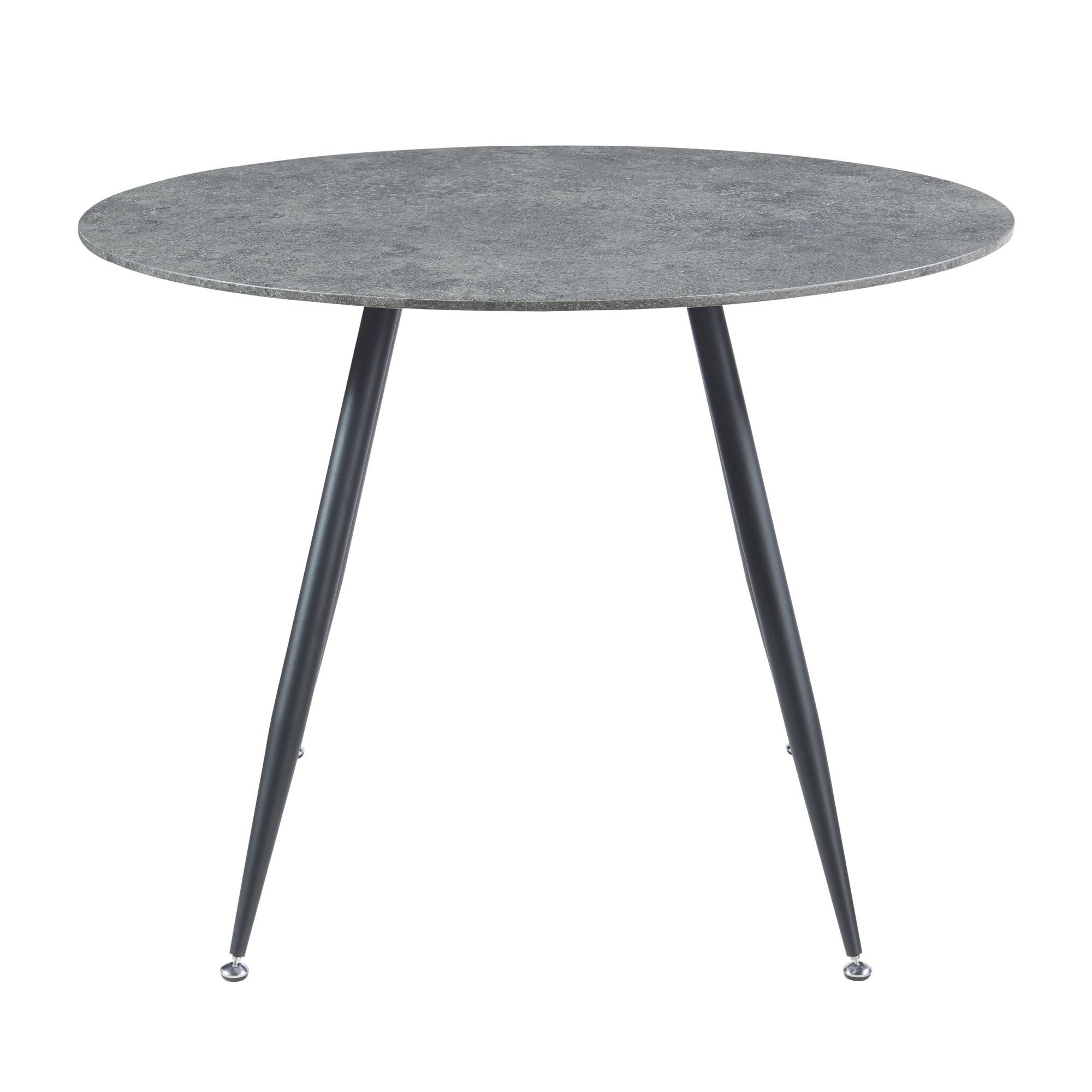 en.casa Essgruppe, (5-tlg), »Fitjar« 75xØ100 cm runde Tischplatte Betonoptik/Dunkelgrau