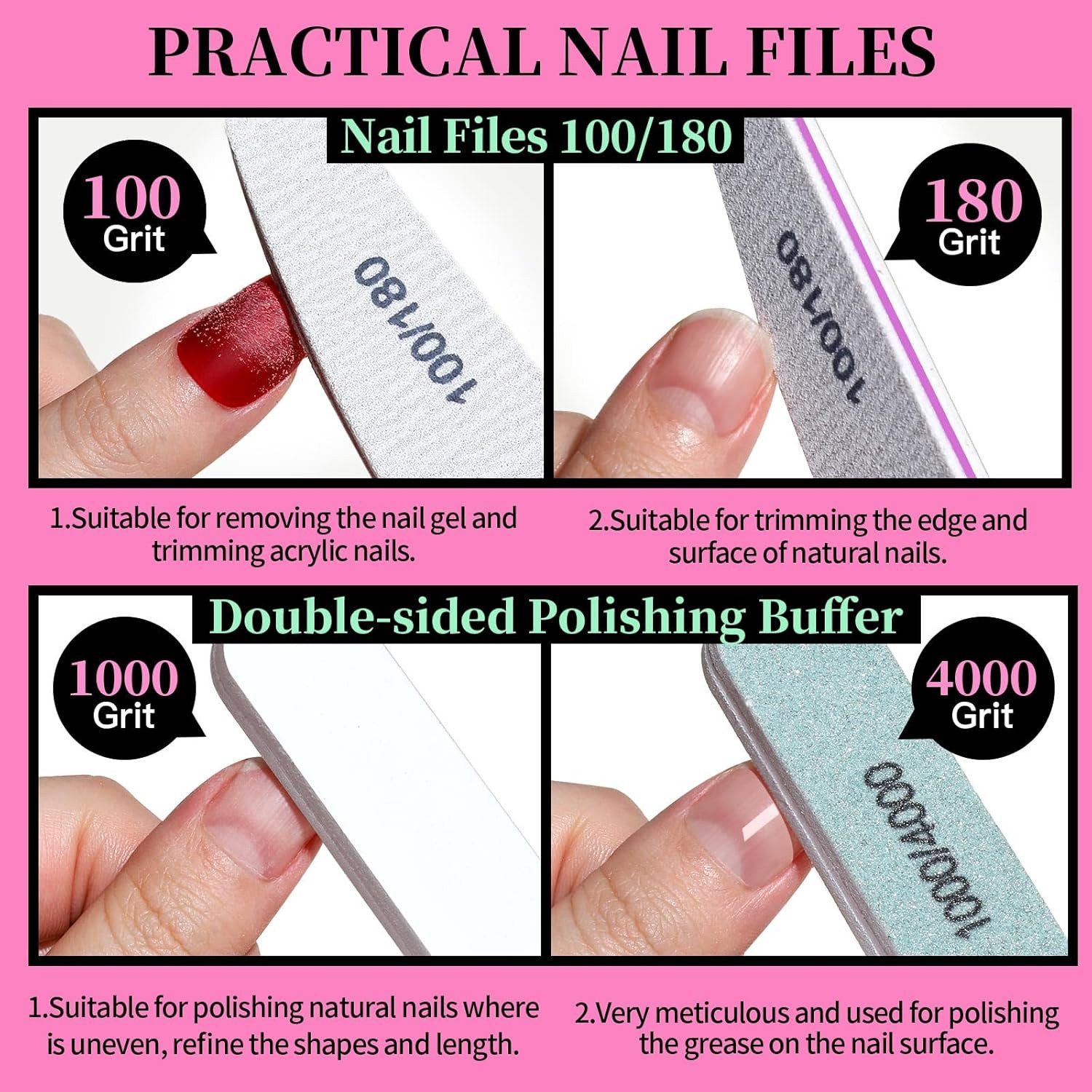 Refined Living Sandblatt-Nagelfeile 12 Stück Maniküre & Pediküre Set, Nagelpflege Set, Nagelfeilen 100/180, Umfassendes Profi-Maniküre-Set mit Nagelfeilen, Buffer, Zange, Schieber & Bürste, Buffer Für Nägel, Nagelfeilen Für Gelnägel, Nagelhautschieber, Buffer Für Gelnägel, Feilen Für Gelnägel, Nagelzange, Nagelfeilen Set,nagelstudio zubehör, 12-tlg., Nailart Zubehör,robust, waschbar & mehrfach wiederverwendbar, Für Maniküre,Pediküre & Nageldesign geeignet, Nagelpflege