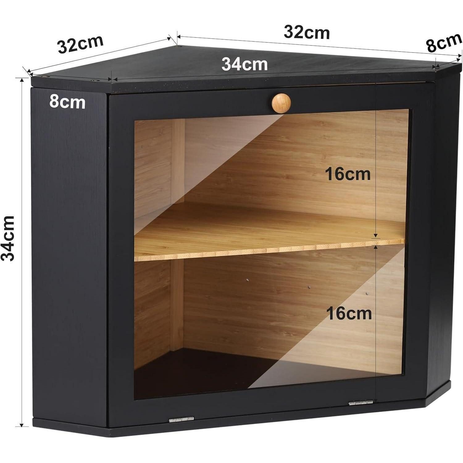 LuxusKollektion Brotkasten Brotkasten Bambus 2 Etagen Schwarz – Bild 5 von 5
