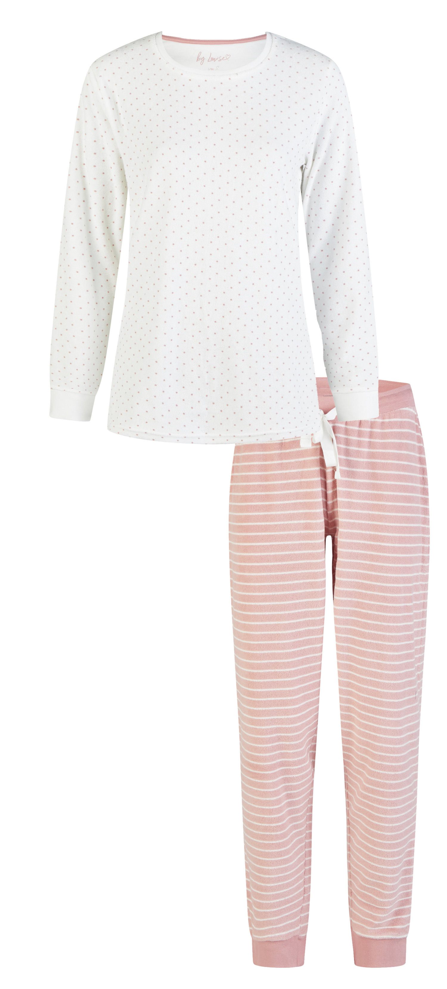By Louise Schlafanzug Damen Frottee Pyjama (2 tlg) Modisches Design günstig online kaufen