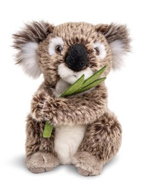 Uni-Toys Kuscheltier Koala mit Blatt, sitzend - 16 cm (Höhe) - Plüsch-Bär - Plüschtier, zu 100 % recyceltes Füllmaterial