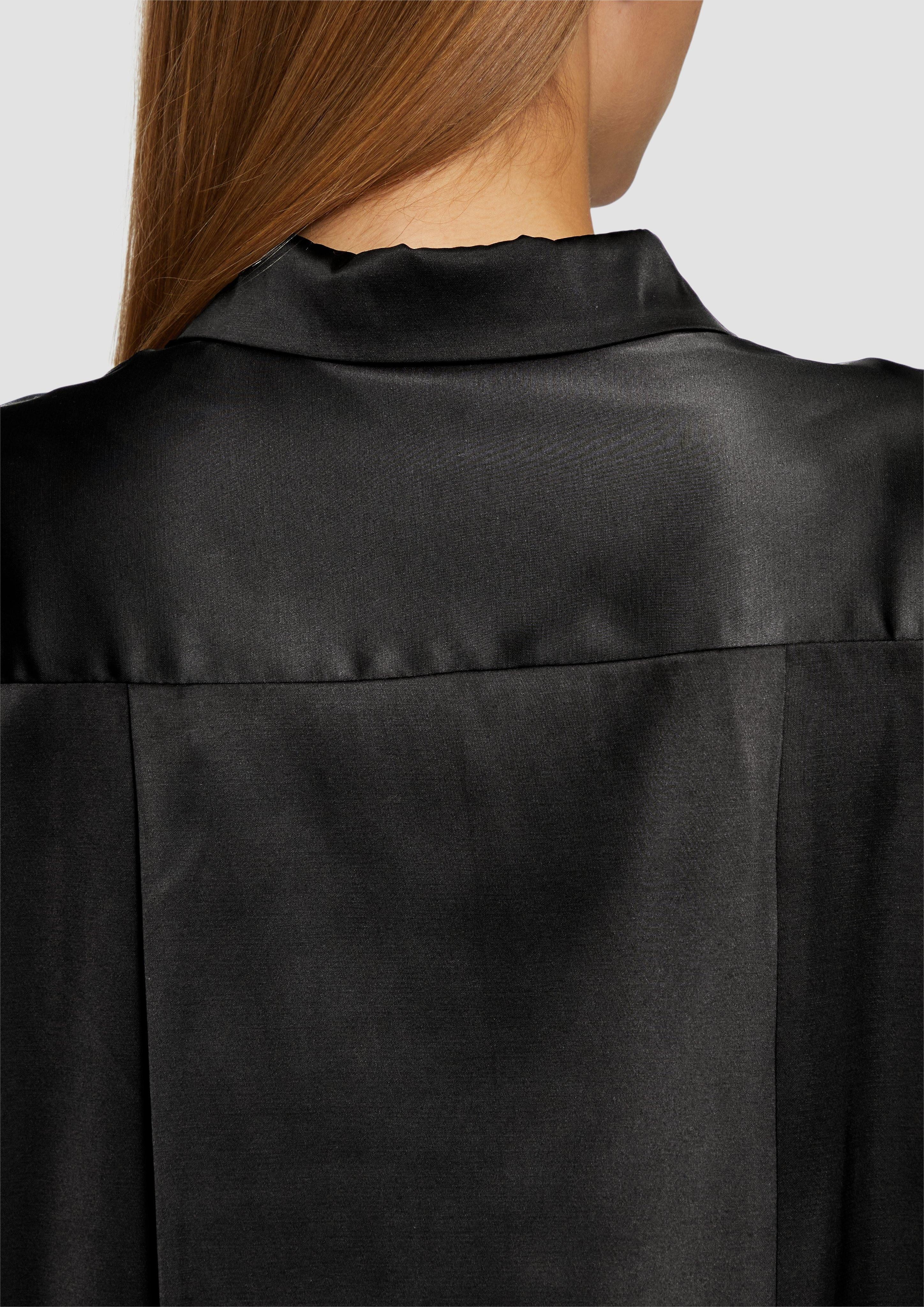 s.Oliver Langarmbluse Satin-Bluse mit Spitzen-Detail Spitze günstig online kaufen