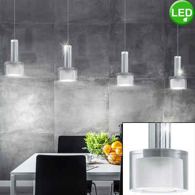 EGLO LED Pendelleuchte, LED-Leuchtmittel fest verbaut, Warmweiß, LED Hänge Lampe Decken Pendel Leuchte Glas Schirme Wohn Zimmer