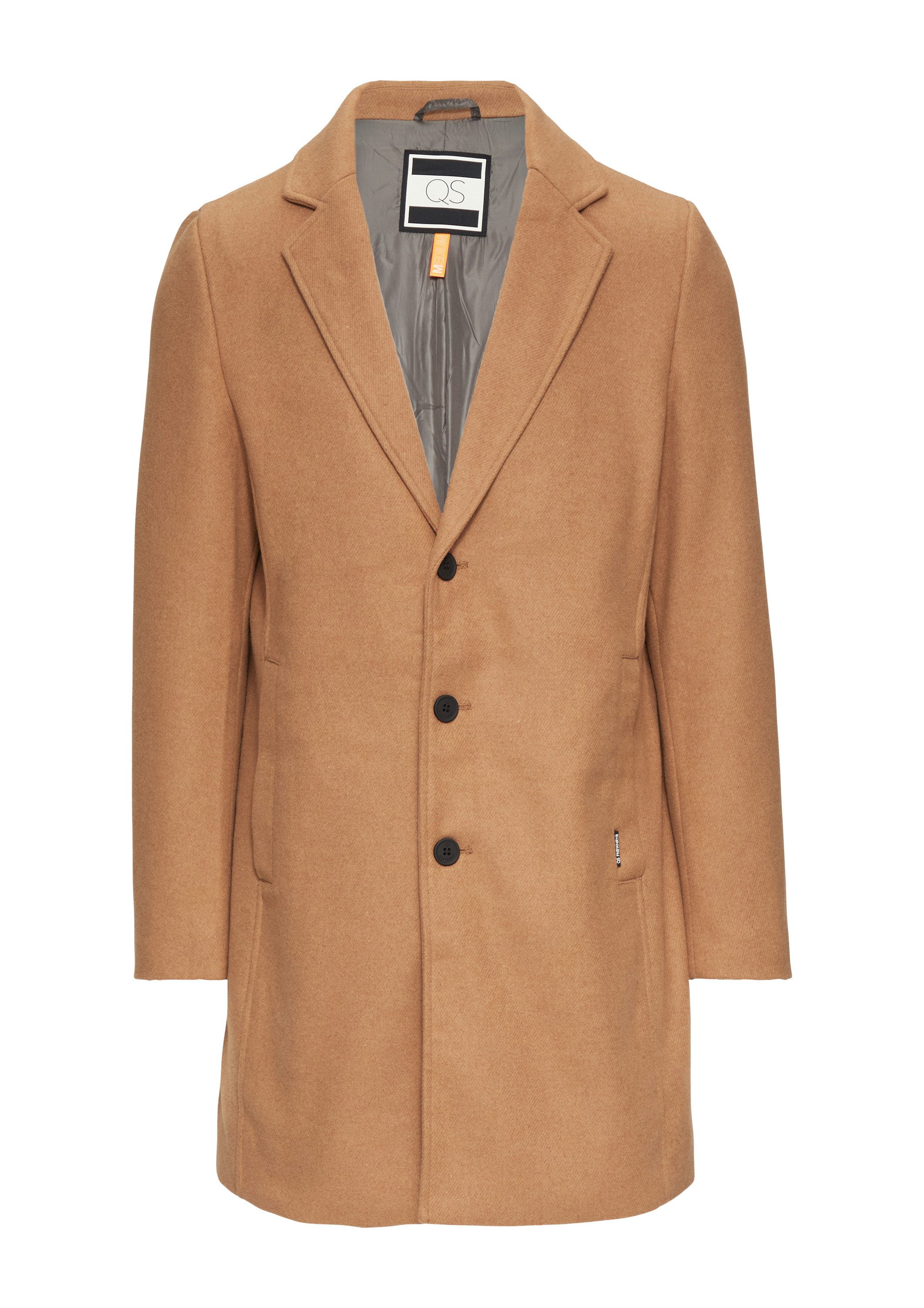 QS Funktionsmantel Outdoor-Mantel Mantel mit Reverskragen aus Wollmix