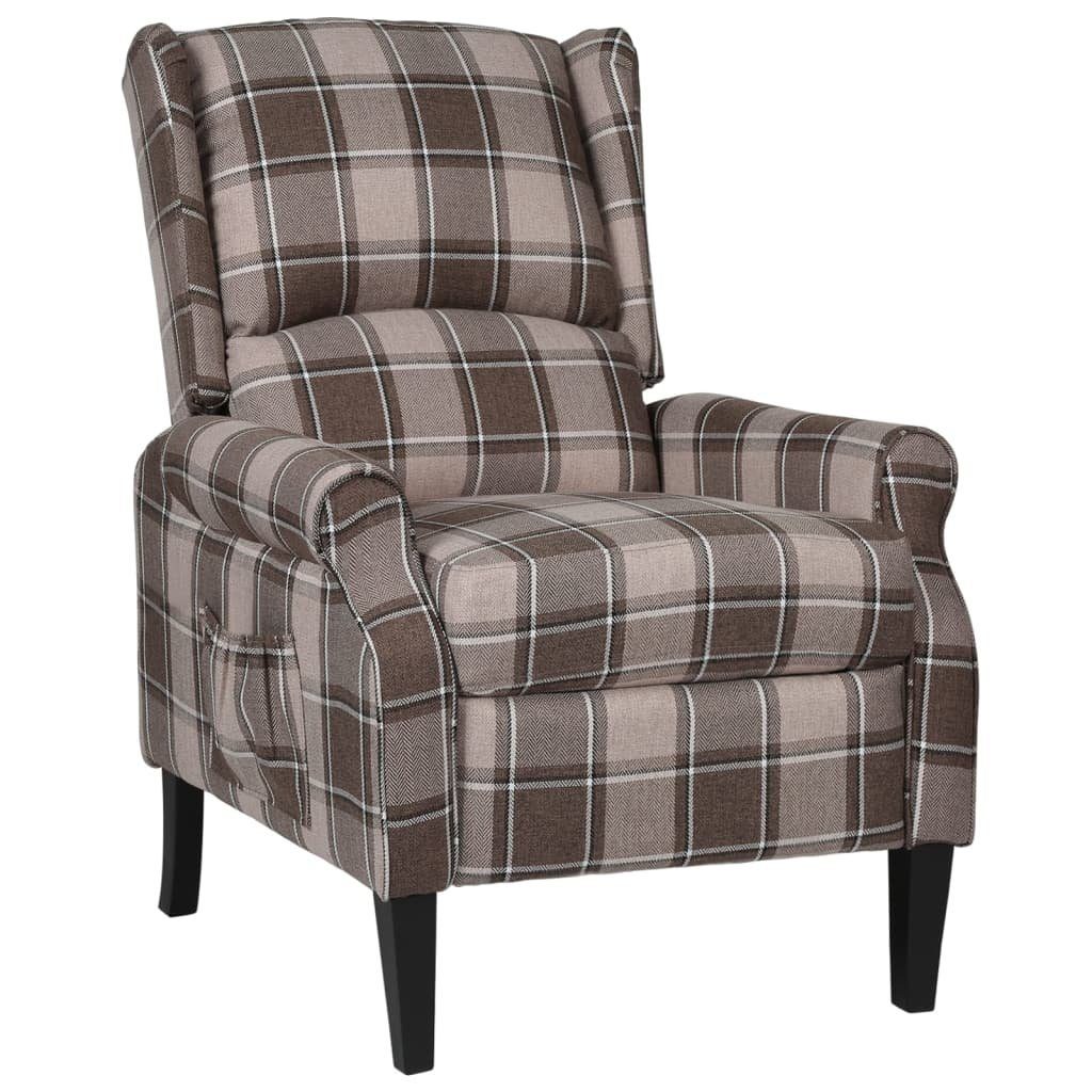 Sessel Relaxsessel Verstellbar Beige Stoff