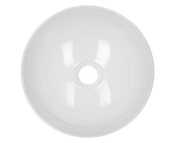 HAGO Aufsatzwaschbecken Keramik Waschbecken rund Ø 320 x 135 weiß ohne Überlauf Aufsatzwaschbe