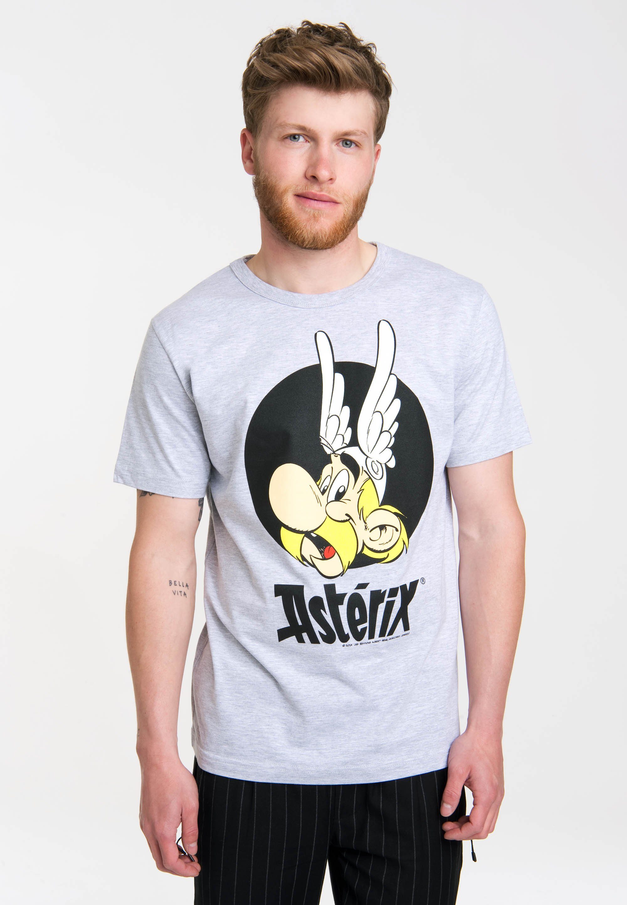 LOGOSHIRT T-Shirt Asterix - Portrait Komfort hochwertiger, tollem mit Comic-Print, weicher Aus für tollen Baumwolle