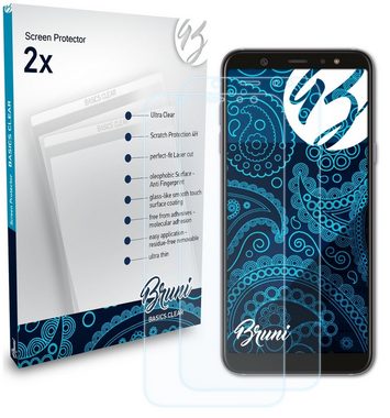 Bruni Schutzfolie für Samsung Galaxy A6 Plus (2018), (2 Folien), praktisch unsichtbar