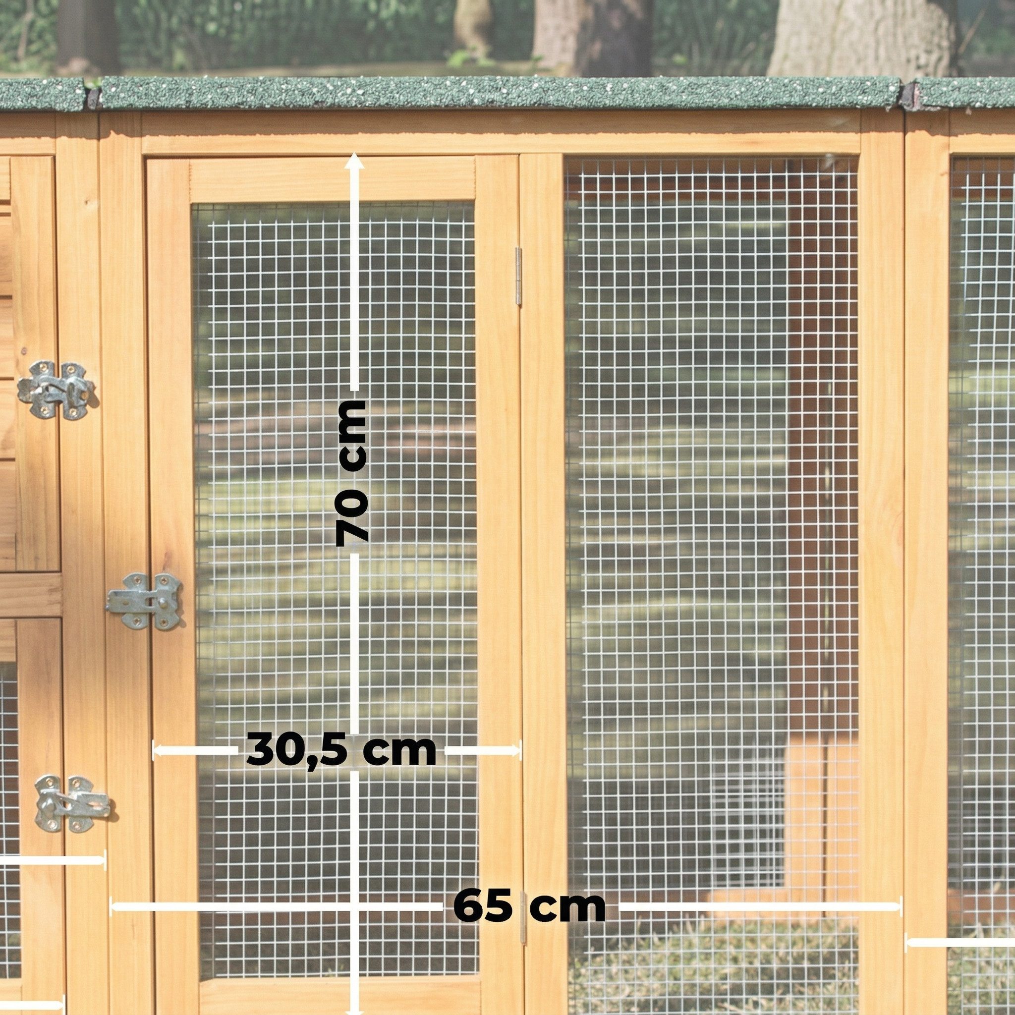 Zooprinz Hühnerstall Hühnervoliere Flexi mit oder ohne Auslauf 215x70x65 cm (BxHxT), Metall Kotschublade, Flexibler Stall, Kiefernholz