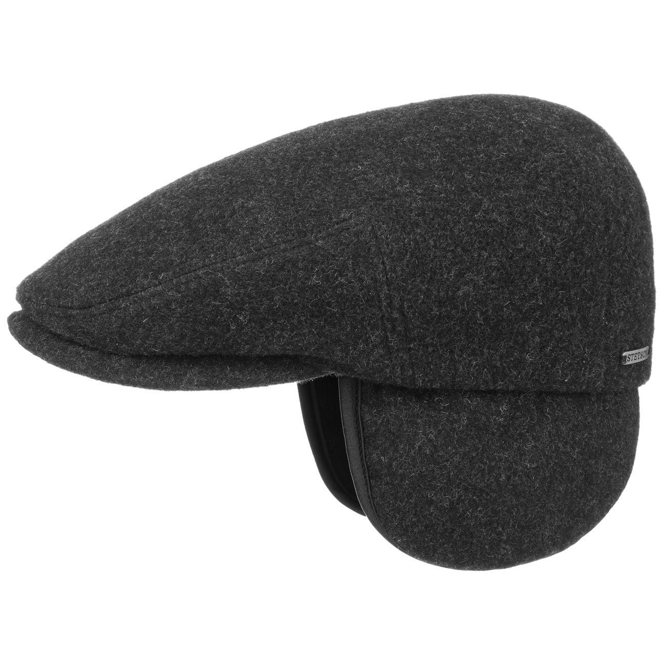 Stetson Flat Cap (1-St) Ohrenschutz mit Schirm, Made in the EU anthrazit | Flat Caps