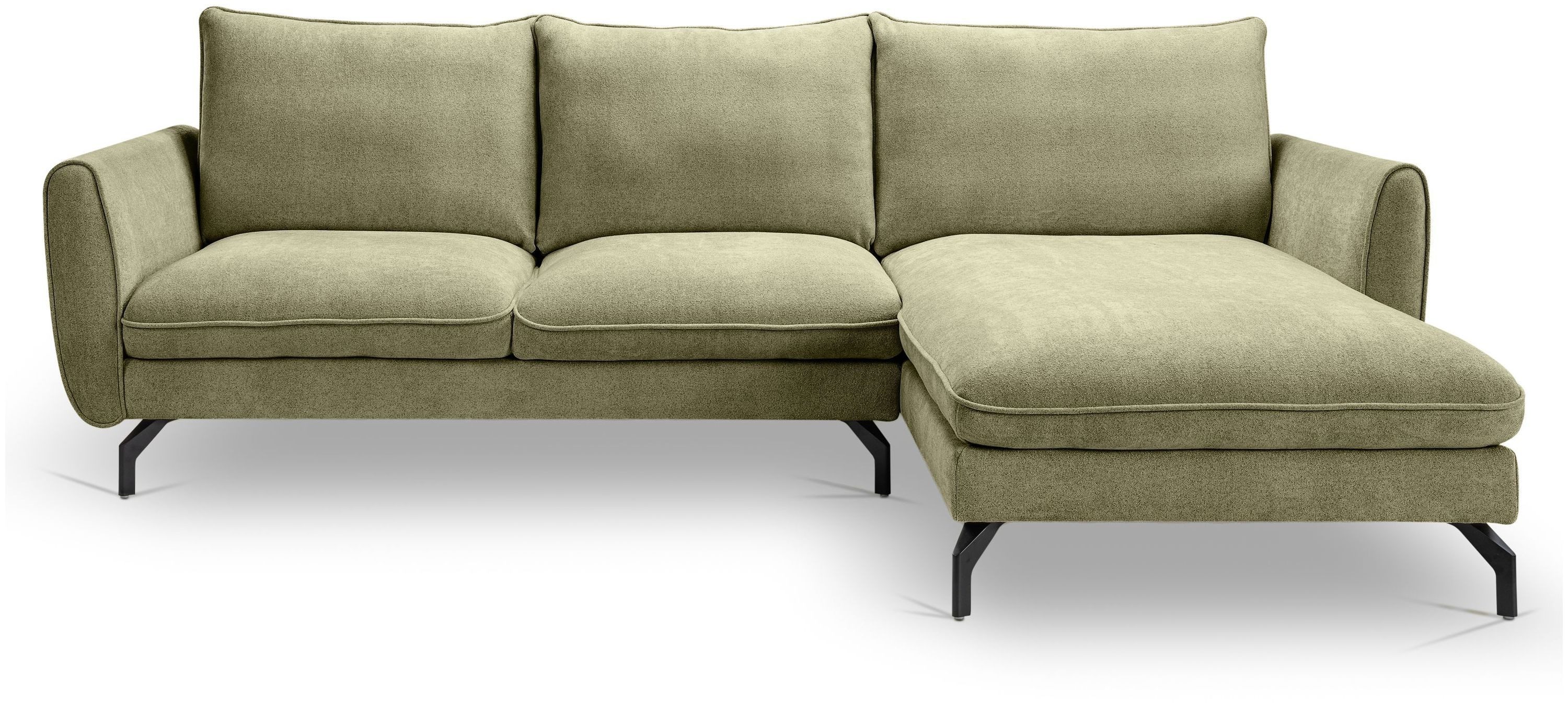 xonox.home Ecksofa, in L-Form Recamiere rechts aus Webstoff in grün B/H/T: 259x87x165cm