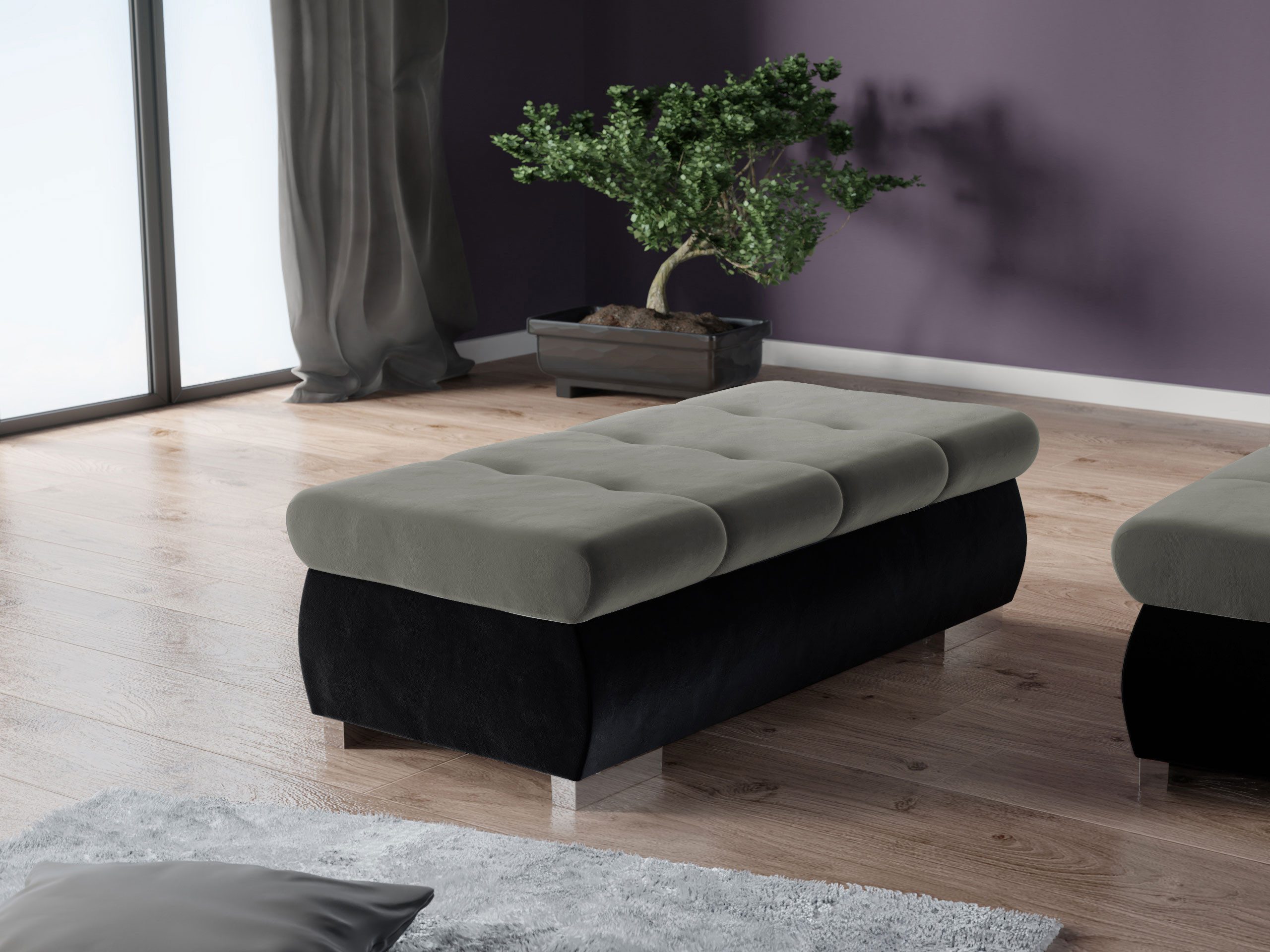 MIRJAN24 Polsterhocker Orkan Groß, Holzkonstruktion, 120x60x39 günstig online kaufen