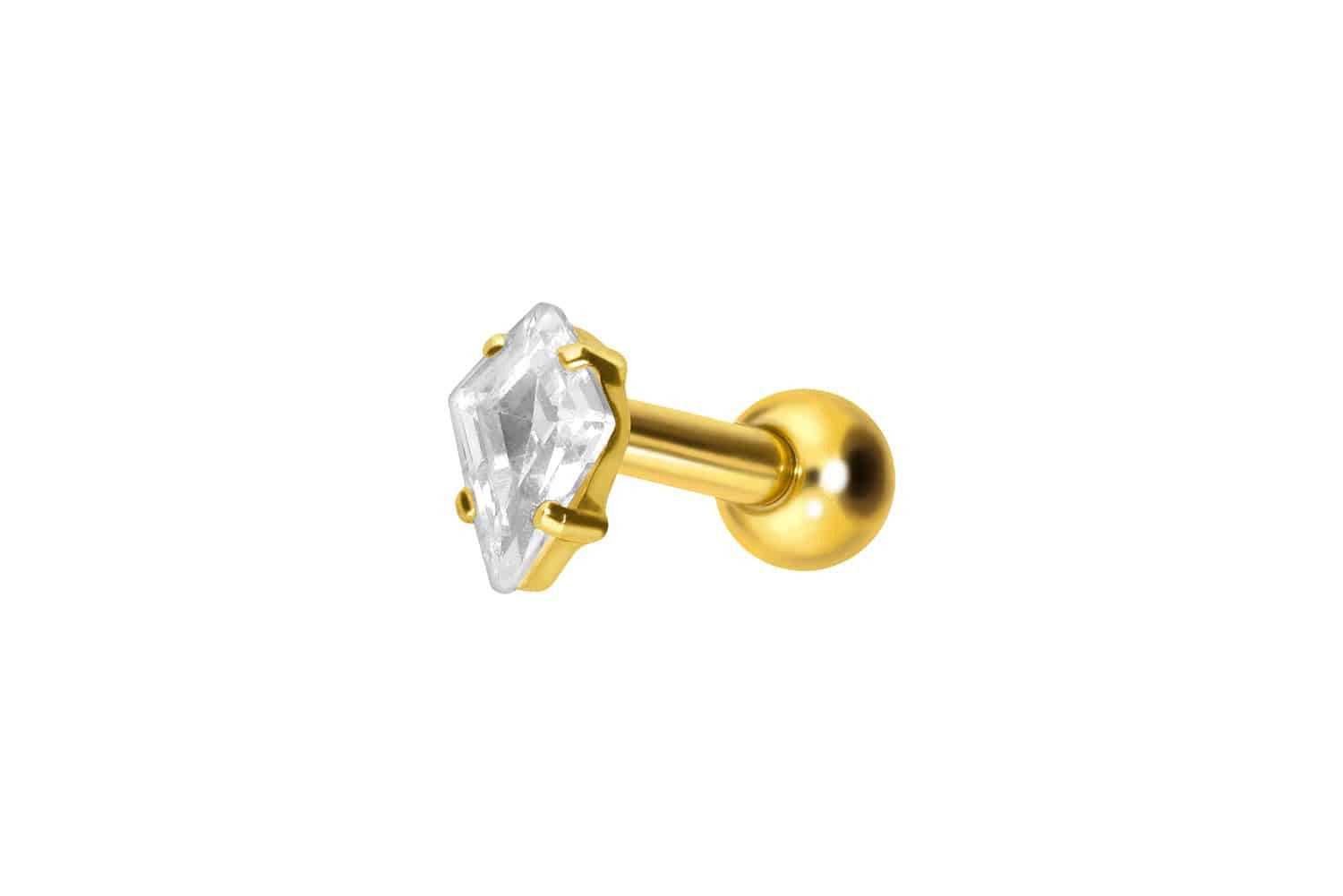 Piercing-Set Titan Ohrpiercing mit Innengewinde KRISTALLRAUTE