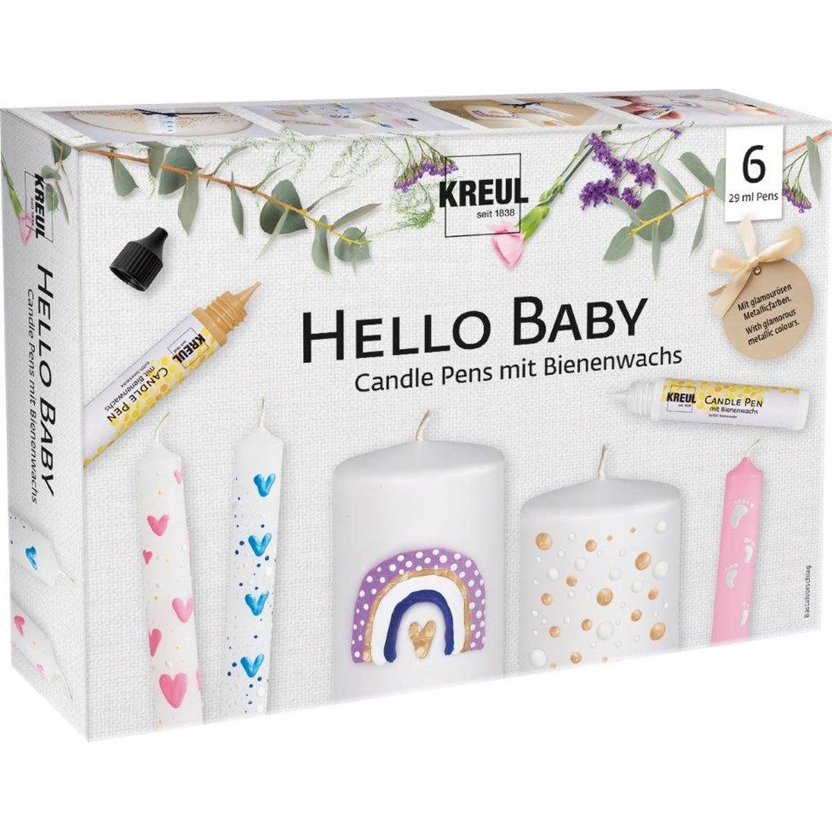 C. KREUL Malstift KREUL Kerzenstifte Candle Pens Hello Baby 6 Stück