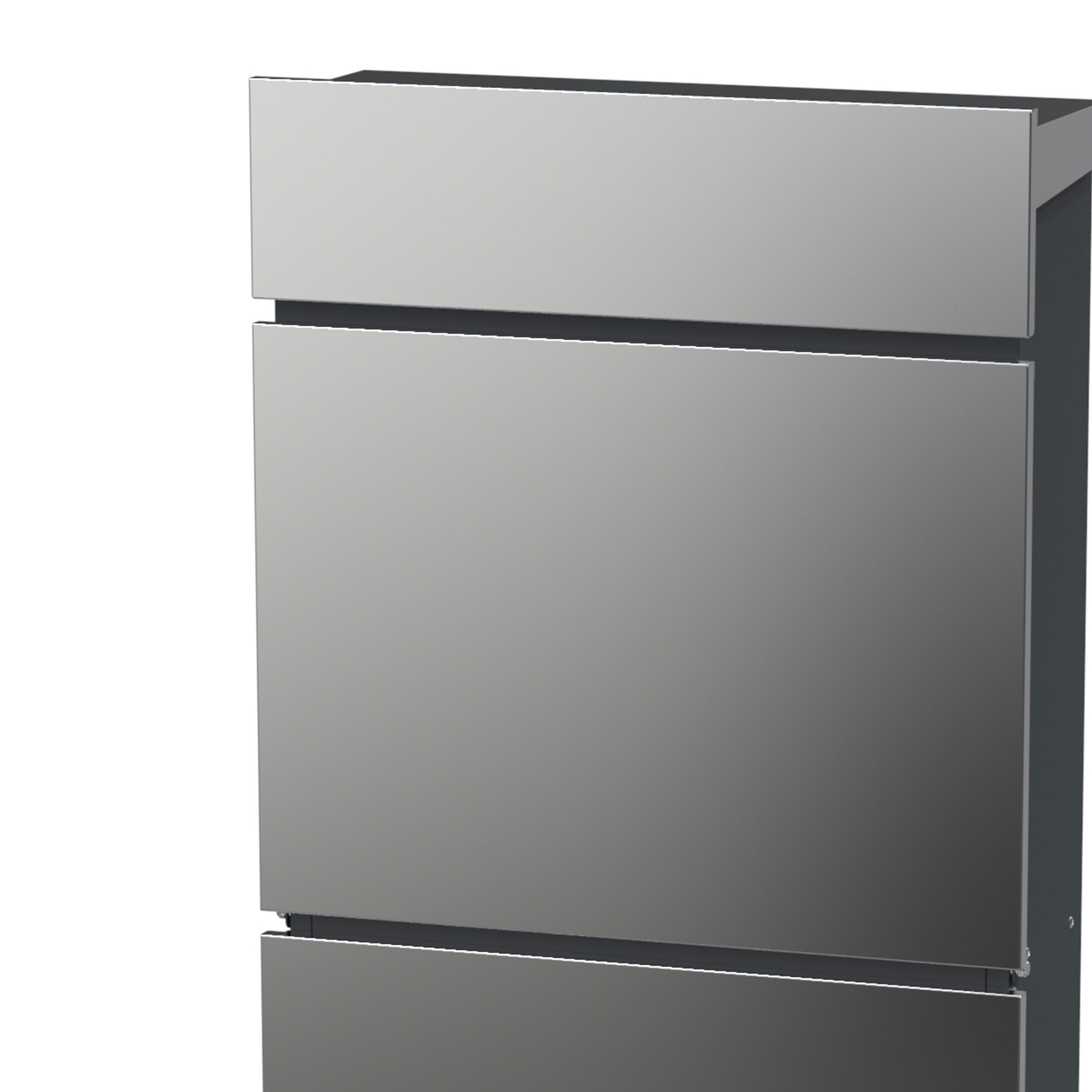 TPFGarden Standbriefkasten YORK (pulverbeschichteter Stahl anthrazit - Standbriefkasten mit Zeitungsfach, 1-St., Maße (L x B x H): 14 x 39 x 115 cm), Abschließbar, inklusive 2 Schlüssel