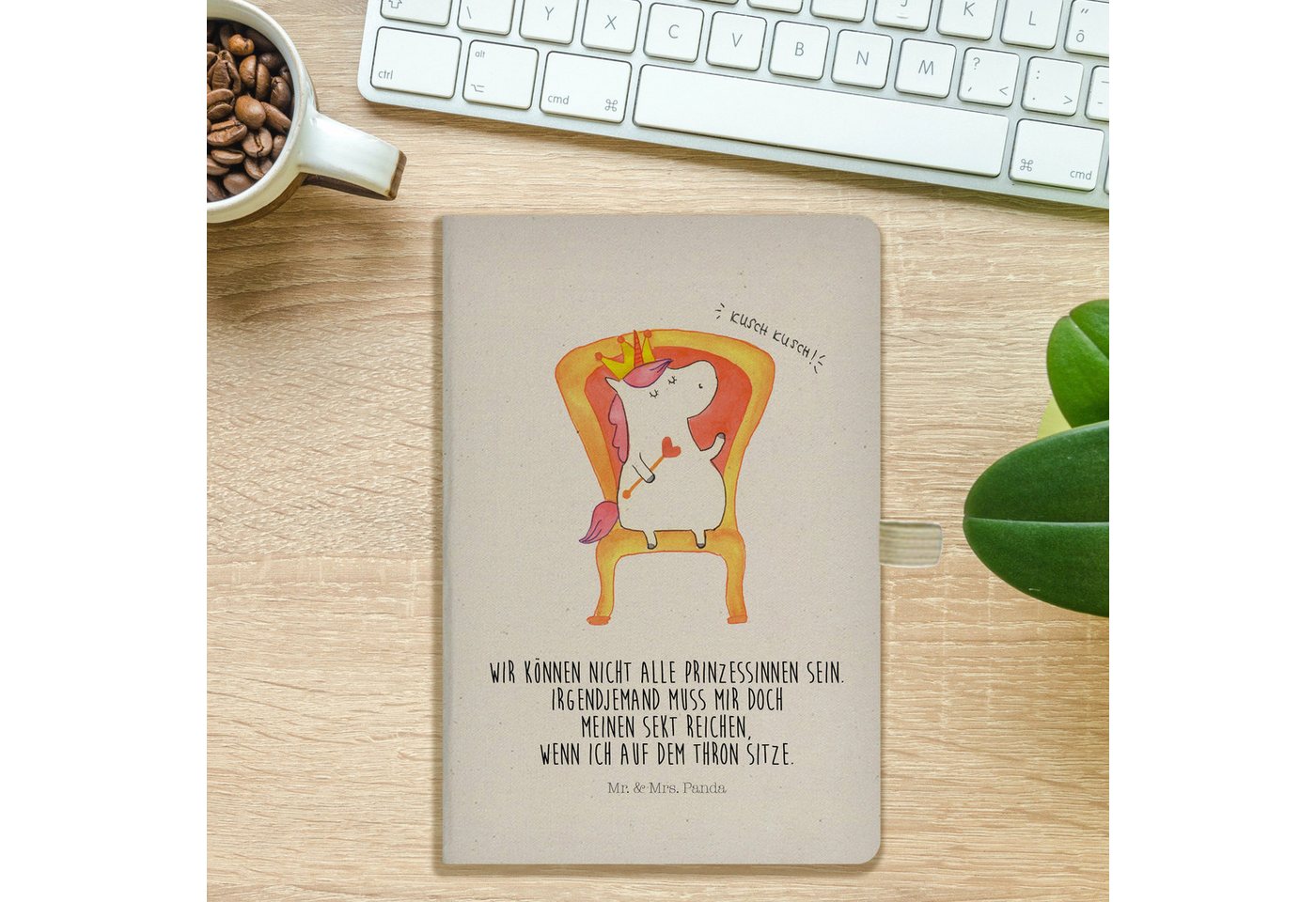 Thumbnail - Mr. & Mrs. Panda Notizbuch Einhorn Prinzessin - Transparent - Geschenk, Einhörner, Notizbuch DIN Mr. & Mrs. Panda, Flexi...