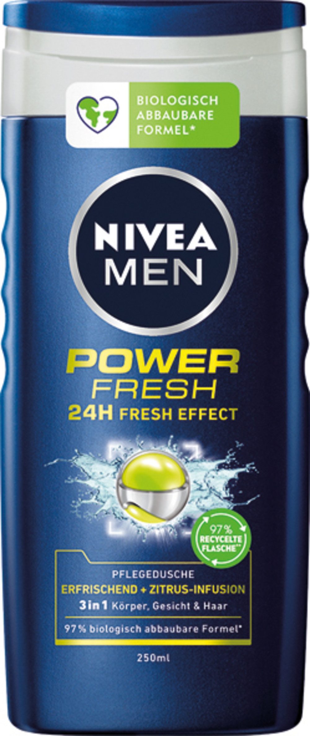 Nivea Haarshampoo Nivea Dusch Power Fresh Men 250ml, 1-tlg.