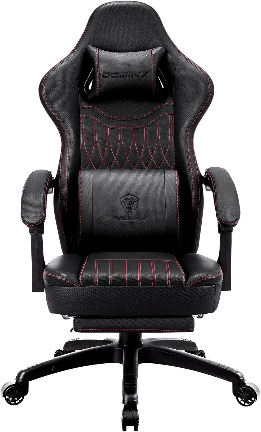 Dowinx Gaming Chair (Ergonomischer Burostuhl,Schreibtischstuhl mit Verstellbarer Sitz), Gaming Stuhl Mit Taschenfederkissen Sessel Fußstütze Ergonomischer