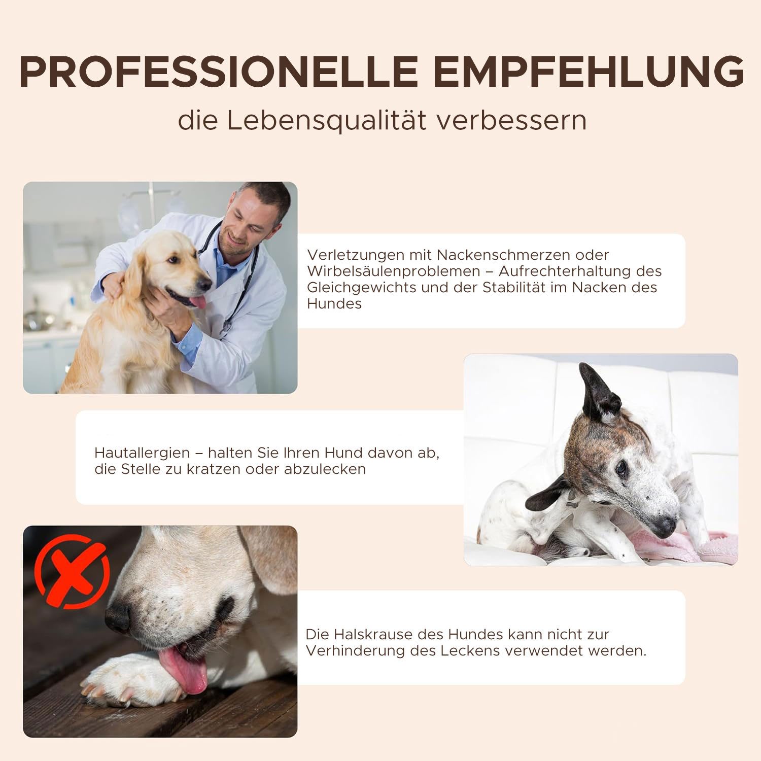 Refttenw Schutzkragen Verstellbare Hundehalskrause, atmungsaktiv, reflektierendes Design