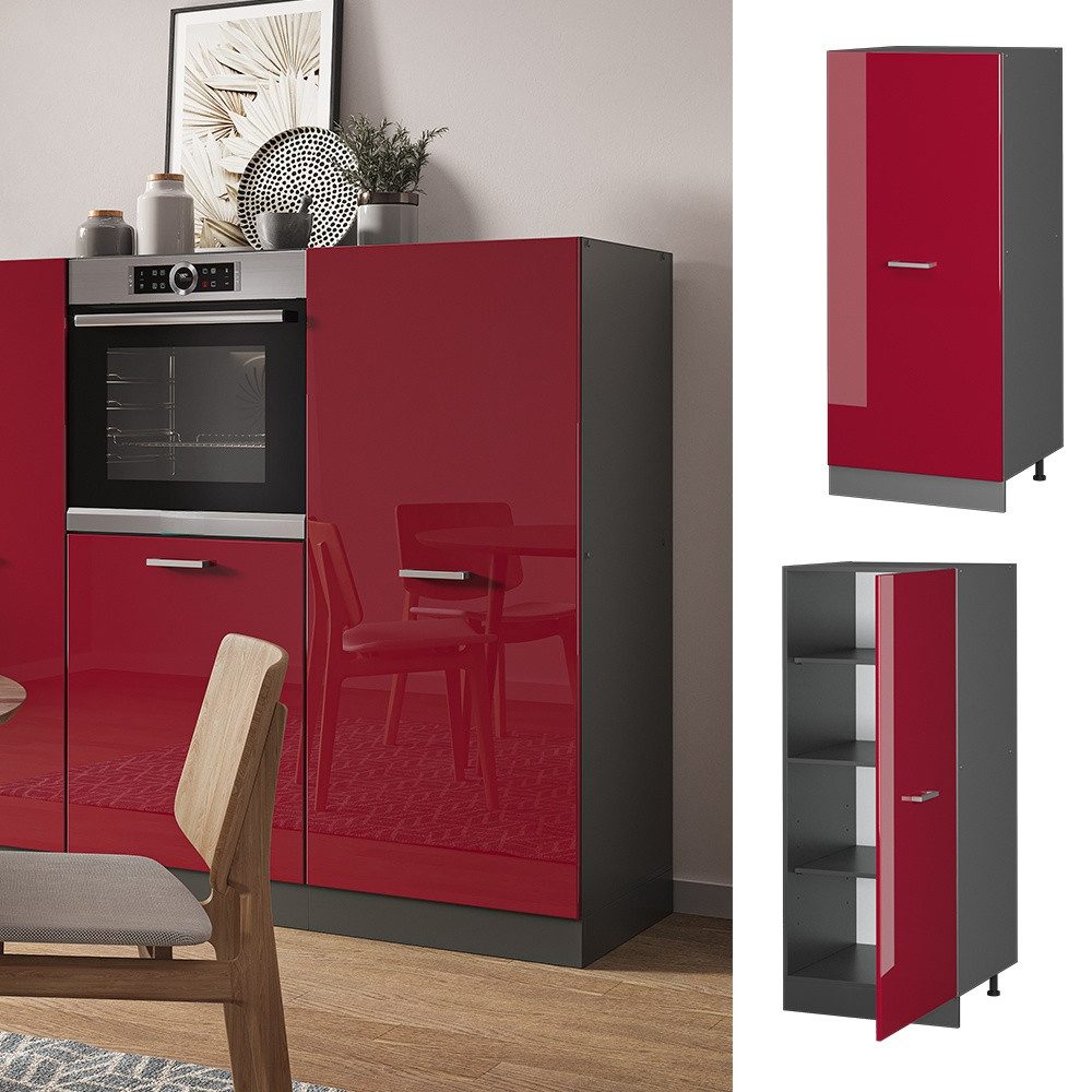 Vicco Hochschrank R-Line, Rot Hochglanz, 60 cm (1-St)