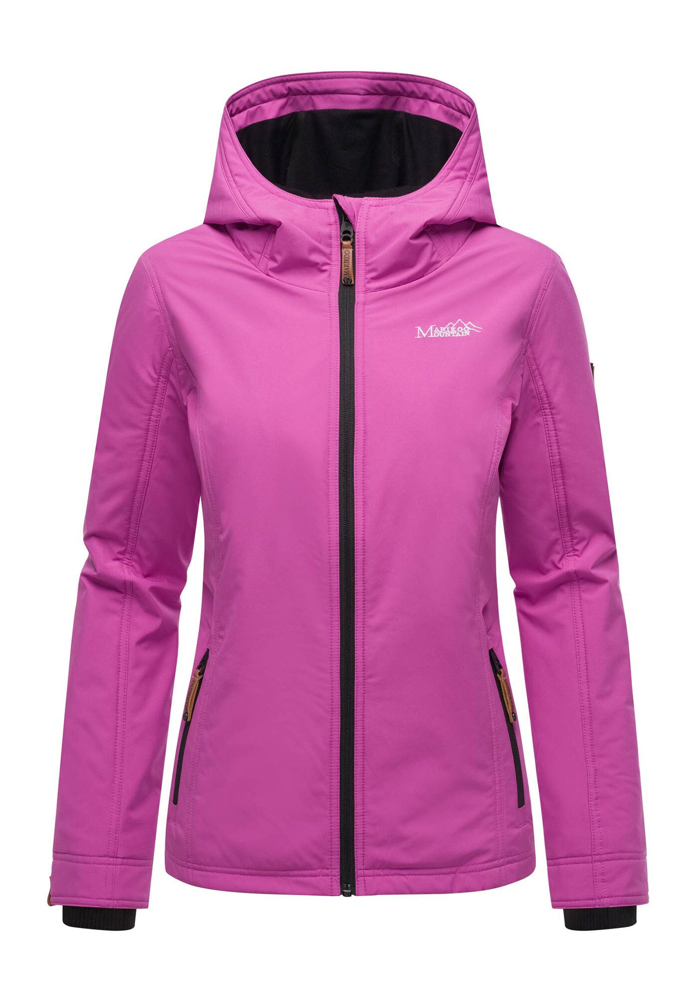 Marikoo Outdoorjacke Brombeere Sportliche Übergangsjacke mit Kapuze und schützendem Kragen – Bild 2 von 5