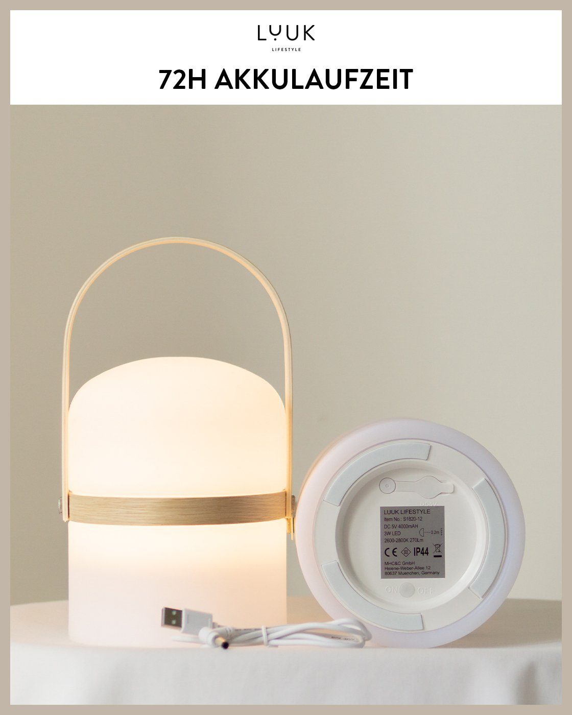 LUUK LIFESTYLE LED Außen-Tischleuchte Sävar, Ein-/Ausschalter, günstig online kaufen