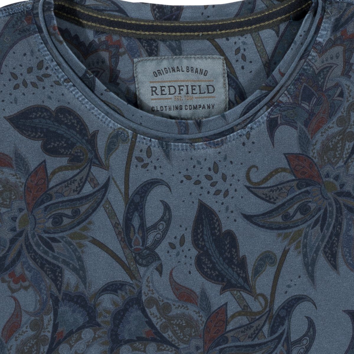 redfield Rundhalsshirt Redfield Paisleyprint T-Shirt Übergröße günstig online kaufen
