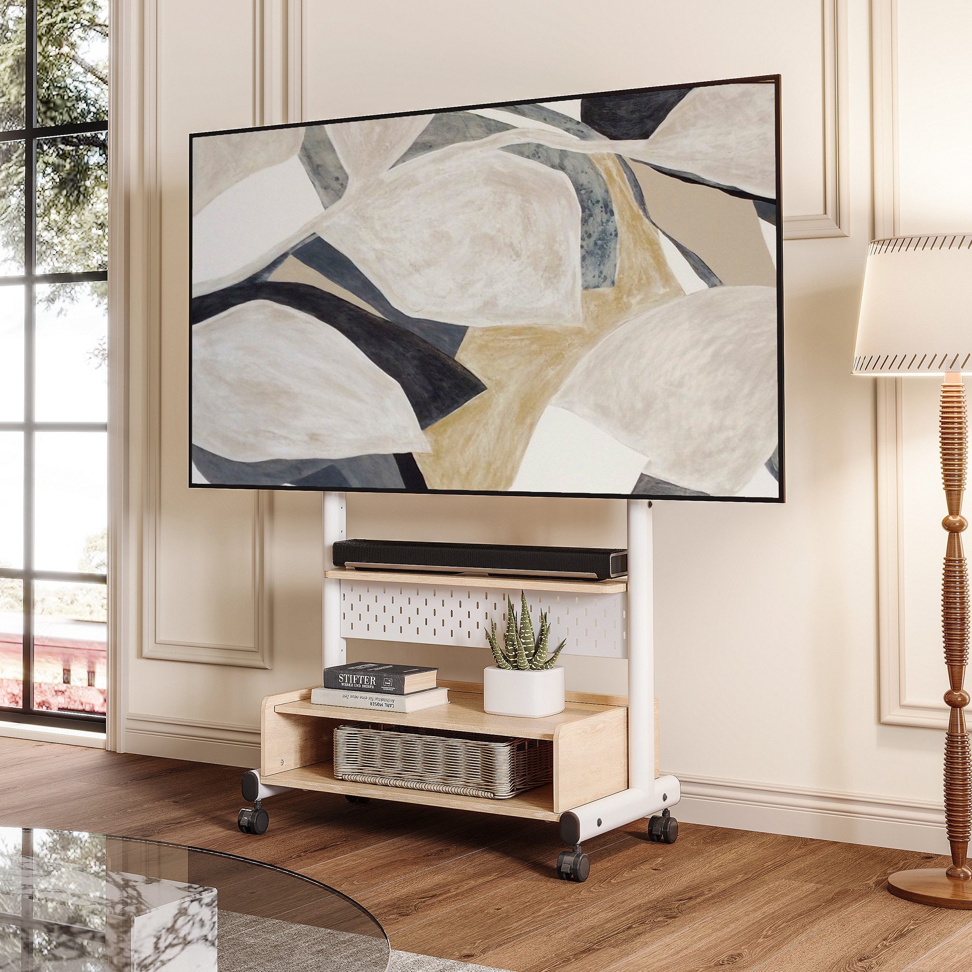 FITUEYES TV-Ständer, (bis 85,00 Zoll, Rollbar)