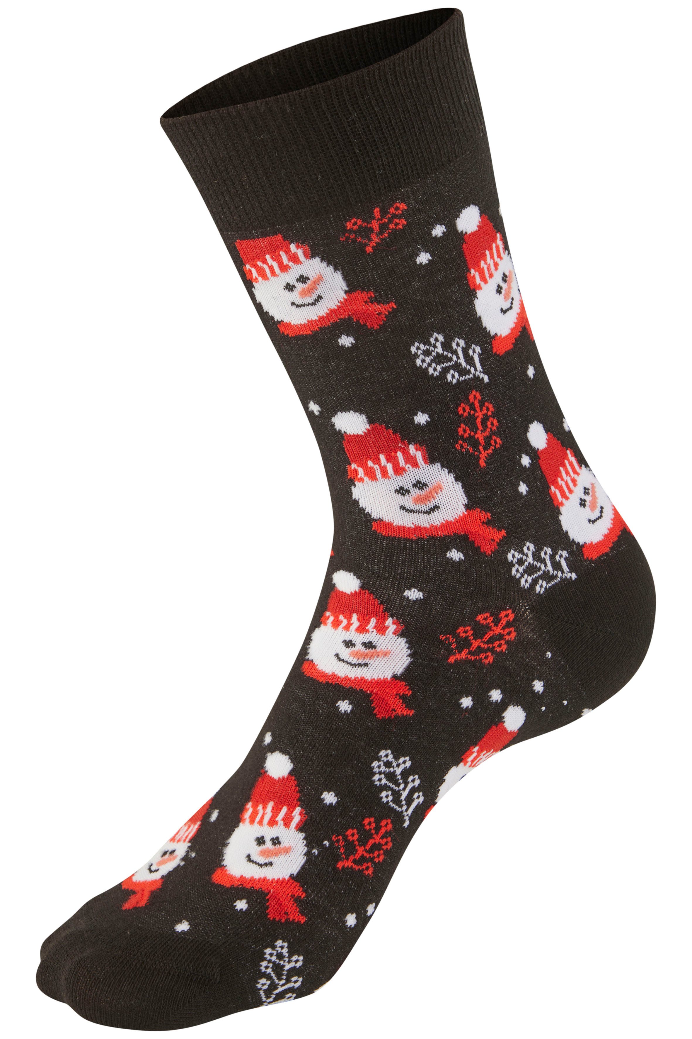 H.I.S Basicsocken Damen Weihnachtssocken (Packung, 3-Paar, 35-38 bis 39-42) mit lustigen Weihnachtsmotiven – Bild 5 von 5