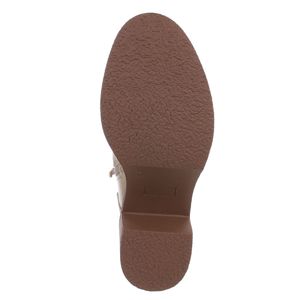 Ital-Design Elegante Damen-Stiefelette mit hochwertigem Material und Komfort Schnürstiefelette (90755988) Blockabsatz Stiefeletten in Gold