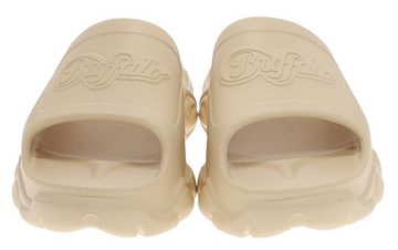 Buffalo CLD SLIDE Beige Zehentrenner Vegane Damen Sandale mit 5 cm hohem Absatz