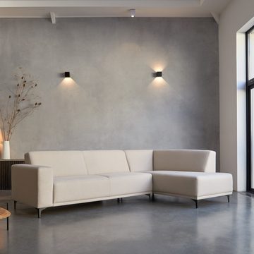 Tikamoon Sofa Eckelement rechts und ecrufarbenem Stoffbezug 295 x 185 cm