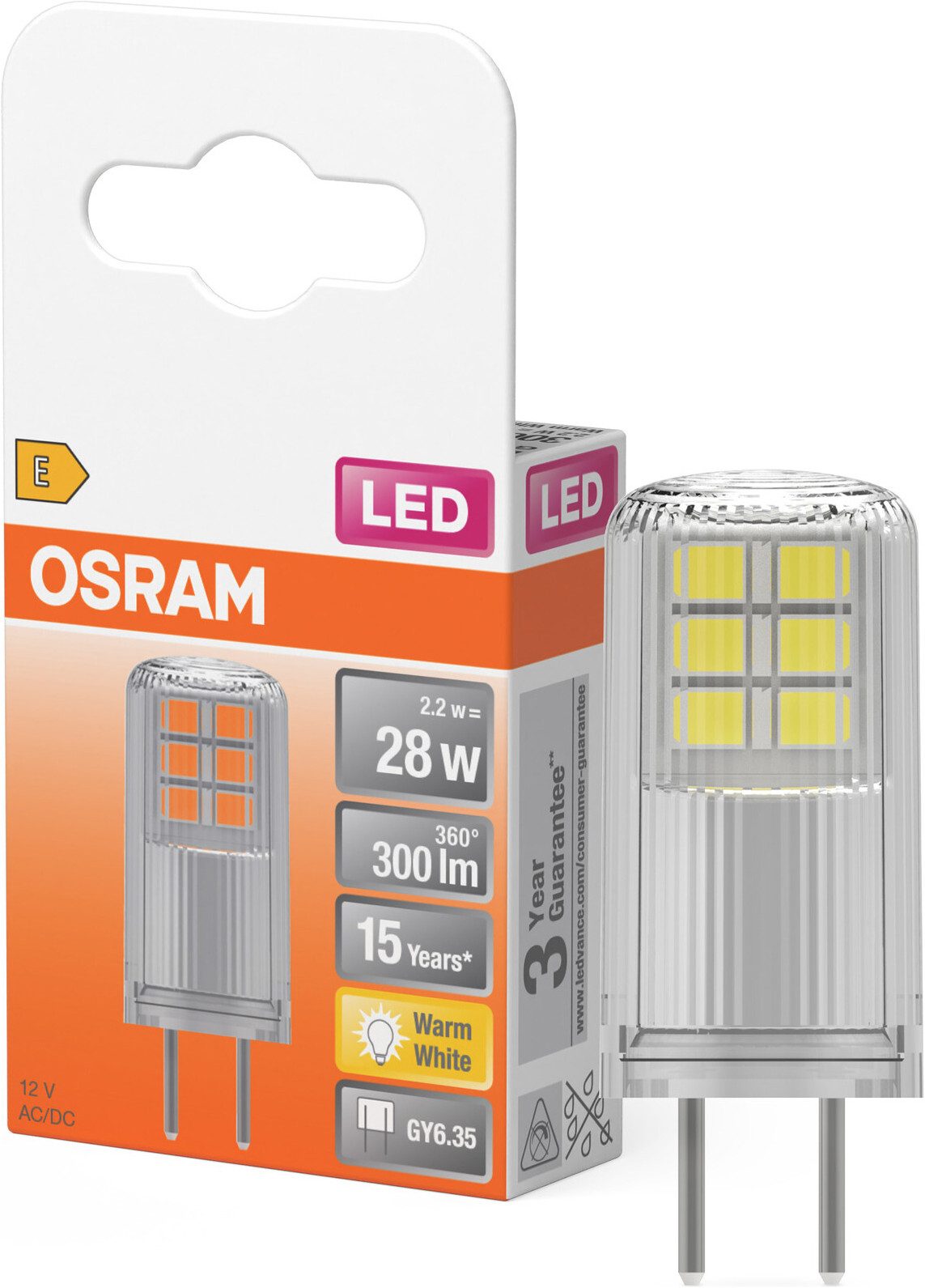Osram LED-Leuchtmittel LED PIN Lampe, GY6.35, 1 St., Warmweiß
