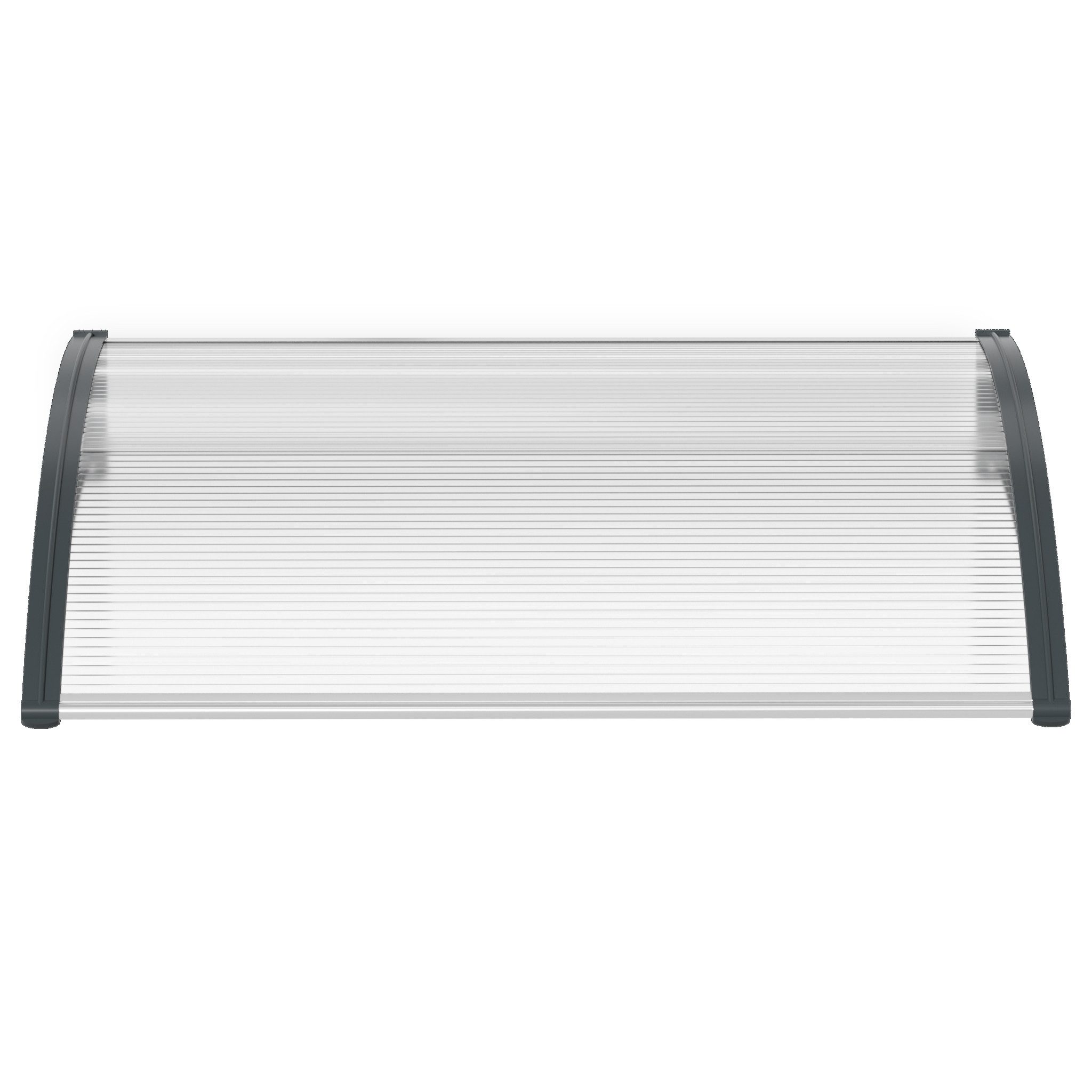 FIVMEN Vordach Pultvordach Haustürvordach Pultbogenvordach PP Halterung, für draußen Sonnenschutz Regenschutz, Grauer Rahmen