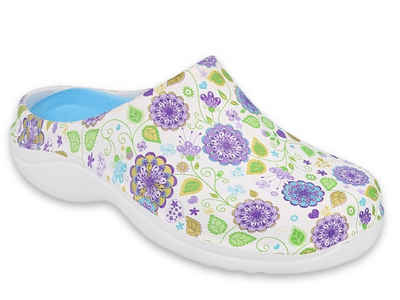 Dr. Orto Bequeme Gartenschuhe Gummiclogs mit Blumenmotiv für Damen Clog