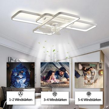 Welikera Deckenventilator 72cmLED 80W Deckenventilator Mit Fernbedienung Leise Lampe,verstellbar