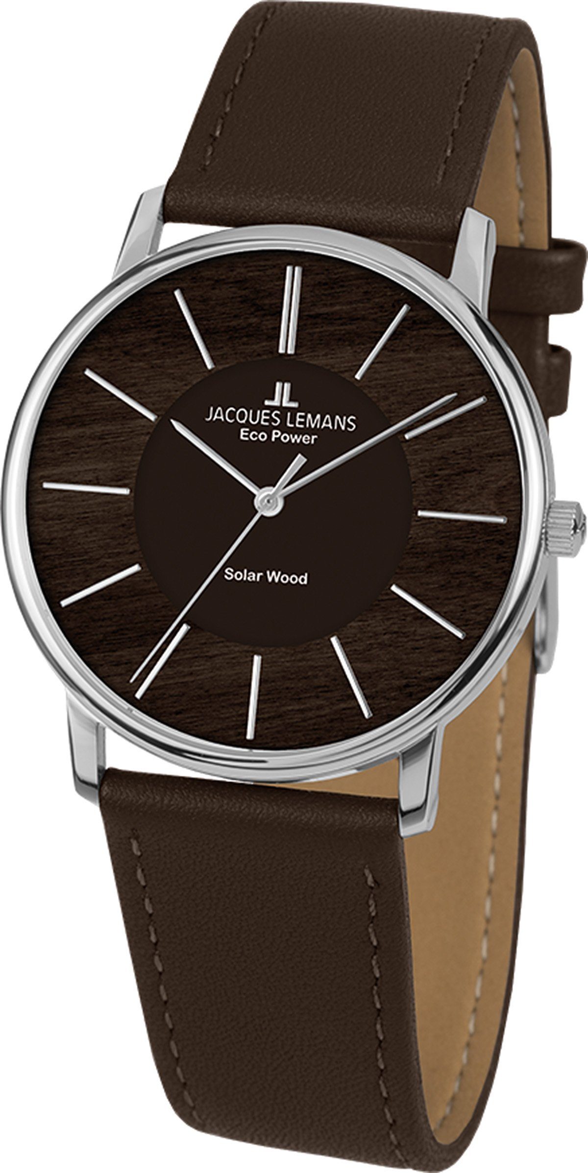 Solar Apfelleder aus Jacques Solaruhr - 1-2106A, Wood, Lemans Eco Armband veganem Power