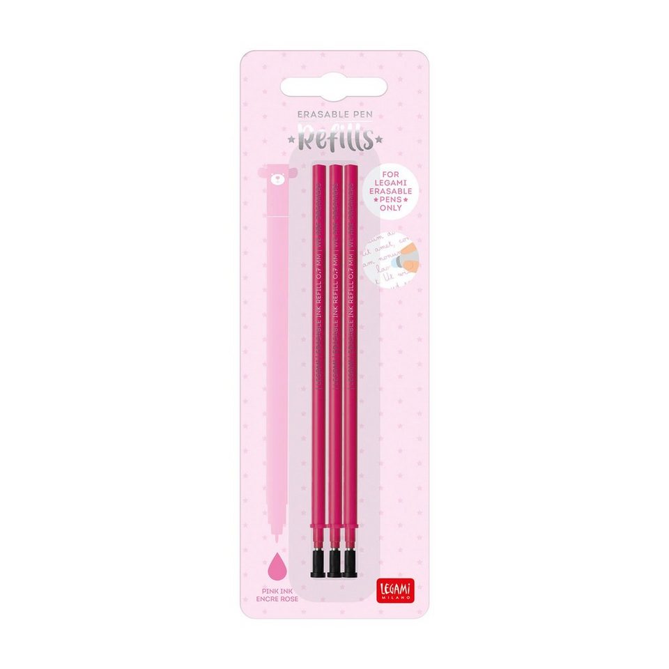 Legami Ersatzmine Ersatzminen für löschbaren Gelstift (3x rosa)