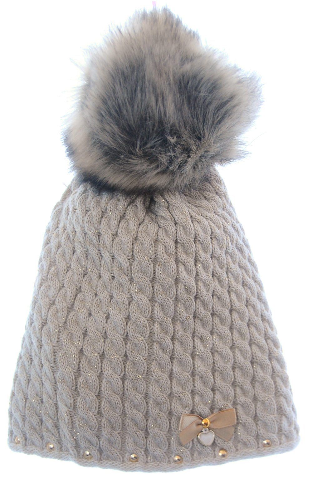 LA BORTINI Bommelmütze Mütze Wintermütze Bommelmütze für Baby und Kindermütze 46 48 50 52 mehr