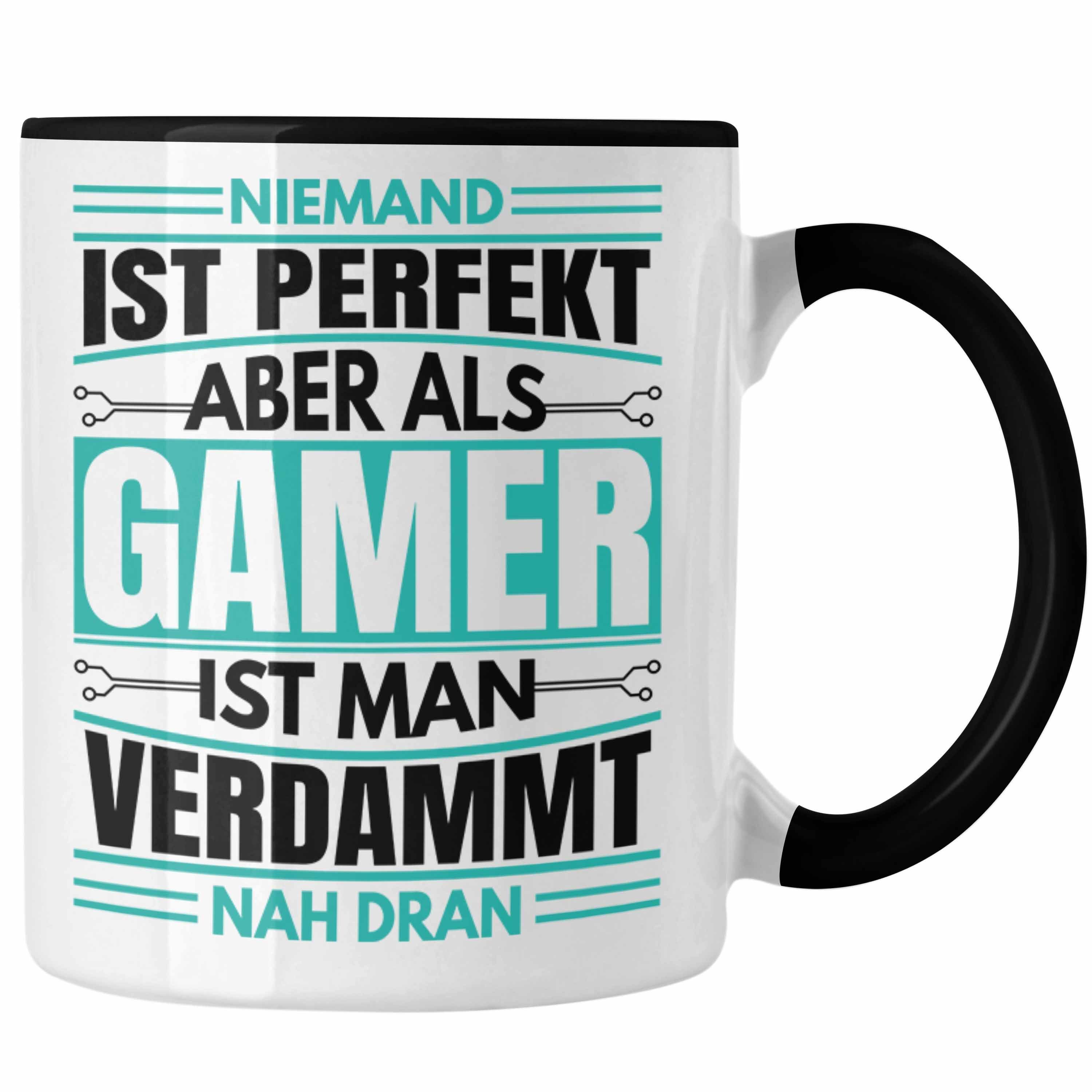 Trendation Zocker für Perfekt Niemand - Gamer Geschenk Tasse Ist Jungs Geschenkidee Schwarz Trendation Tasse