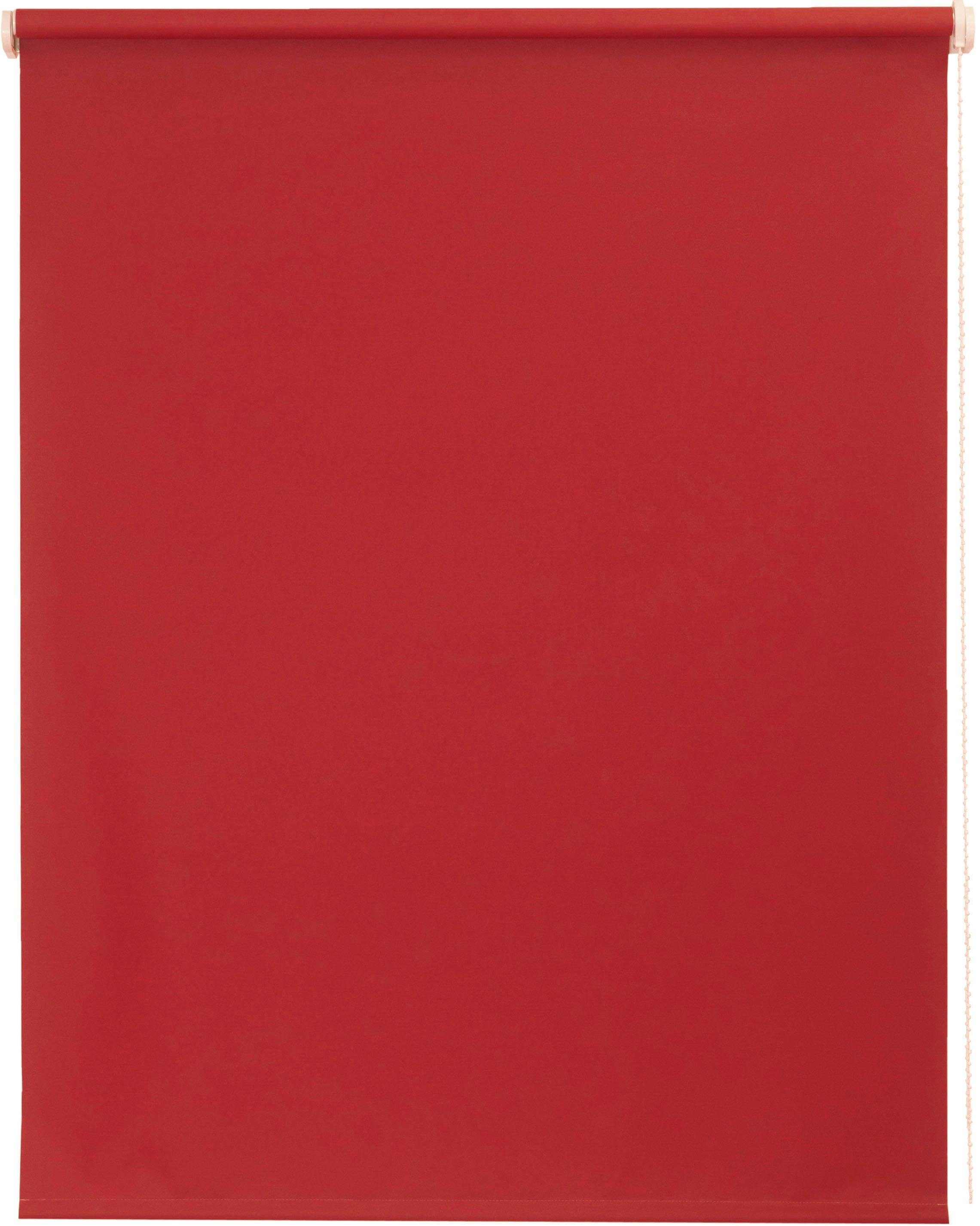 Seitenzugrollo Uni, sunlines, verdunkelnd, mit Bohren, verschraubt, 1 Stück rot