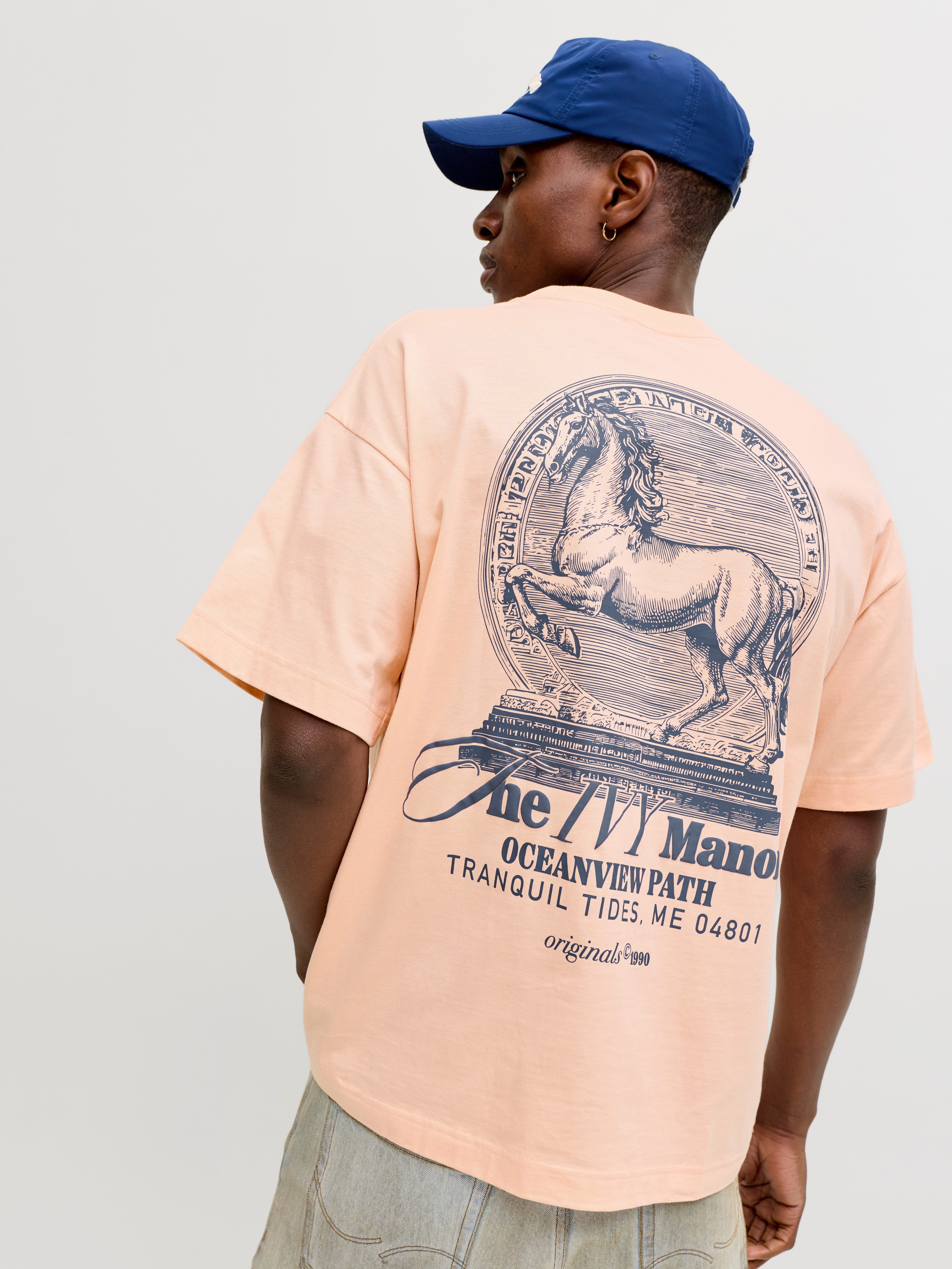 Jack & Jones Kurzarmshirt JORMAINE BACK TEE SS CREW NECK SN Baumwolle, rela günstig online kaufen