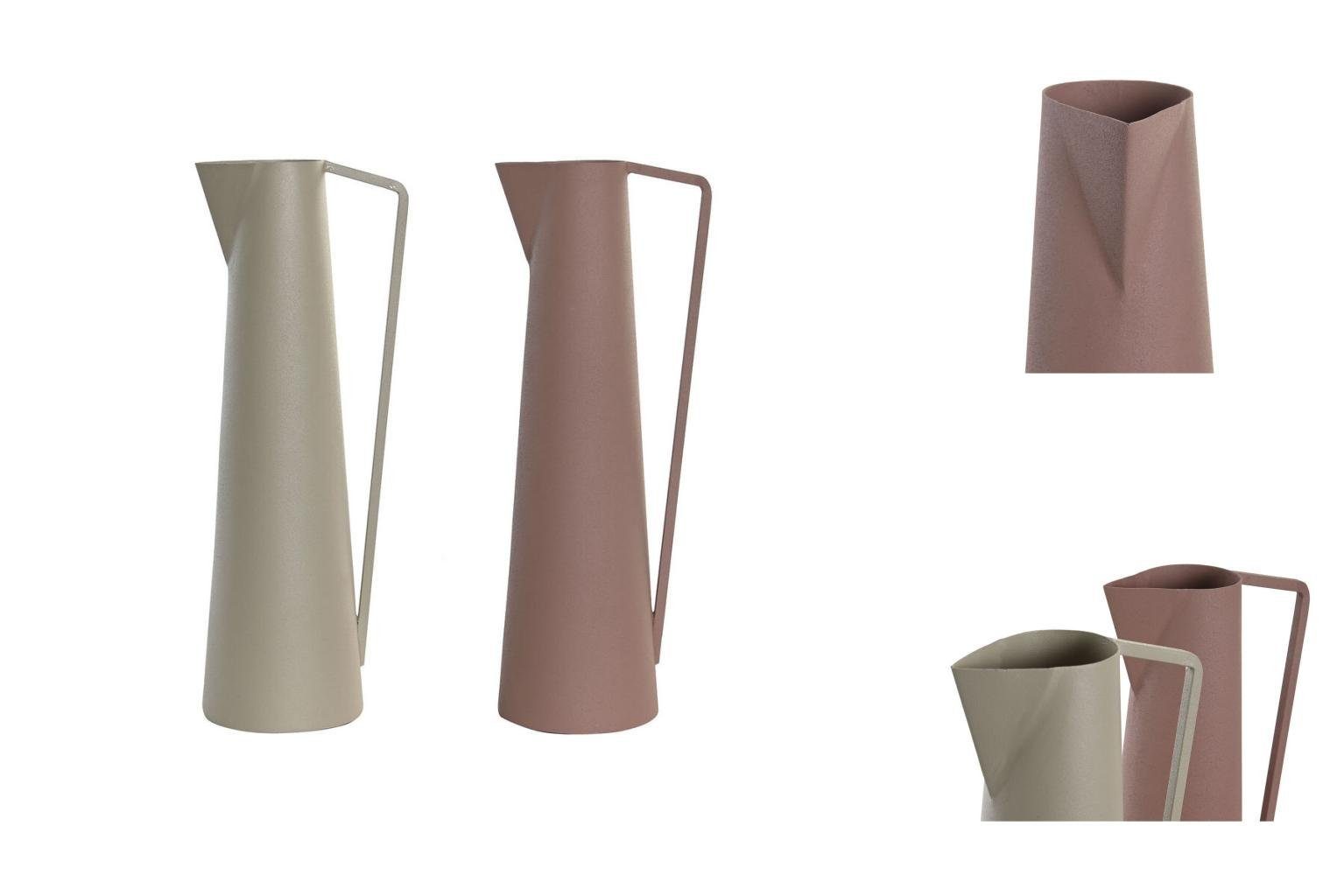 DKD Home Decor Dekovase Vase DKD Home Decor 12 x 10 x 35 cm Beige Rosa Eisen 2 Stück